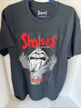 the Rolling Stones Black T‑Shirt with Red Graphic